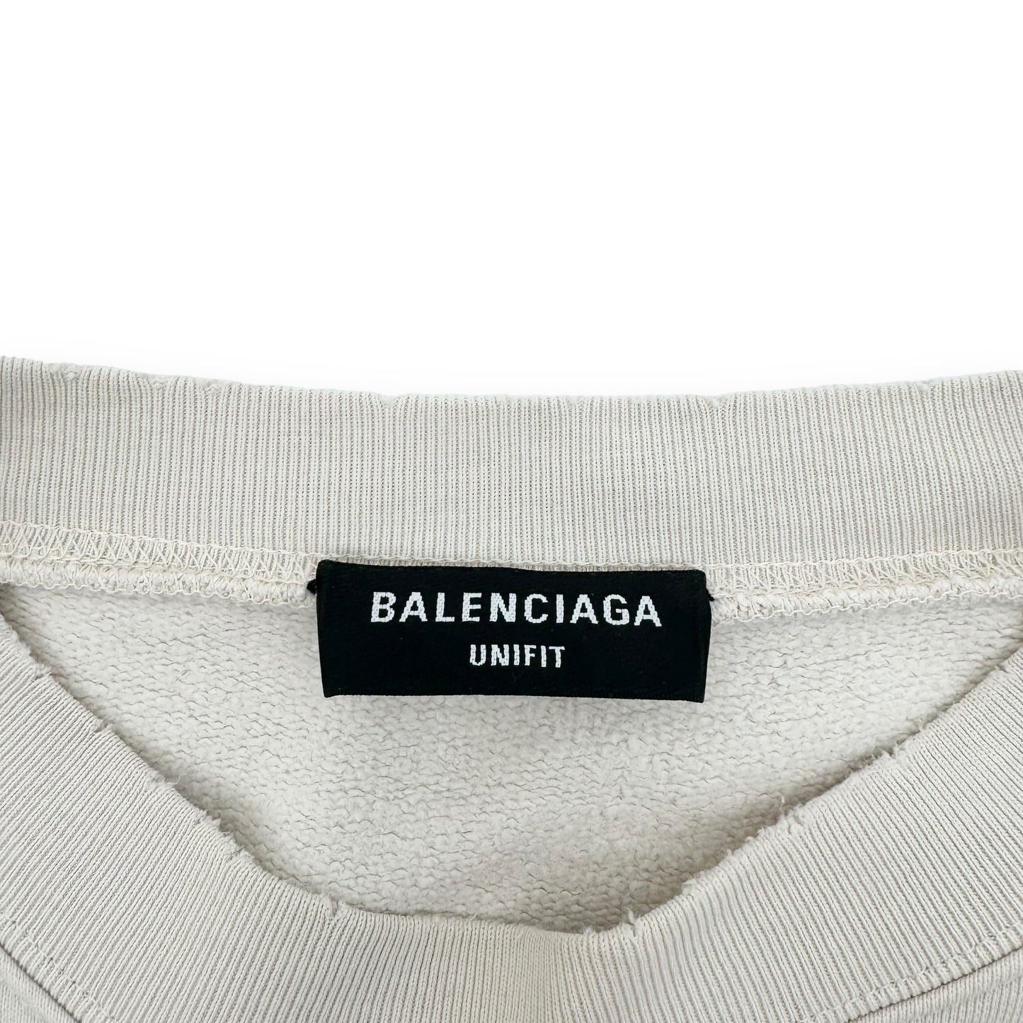 BALENCIAGA UNITY LOGO-PRINT COTTON-JERSEY SWEATSHIRT CREAM S