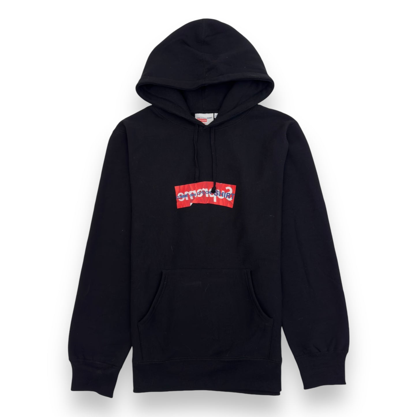 SUPREME X COMME DES GARÇONS LOGO-PRINT HOODIE BLACK / RED XL