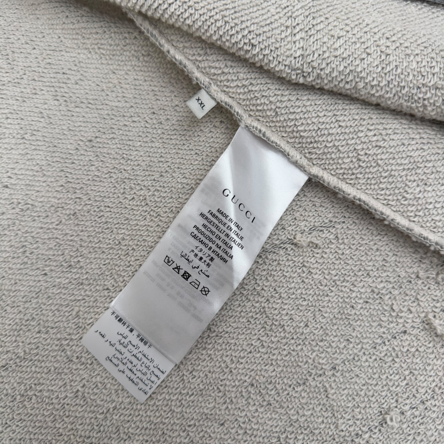 GUCCI LOGO STRIPE ZIP-UP HOODIE GREY XXL