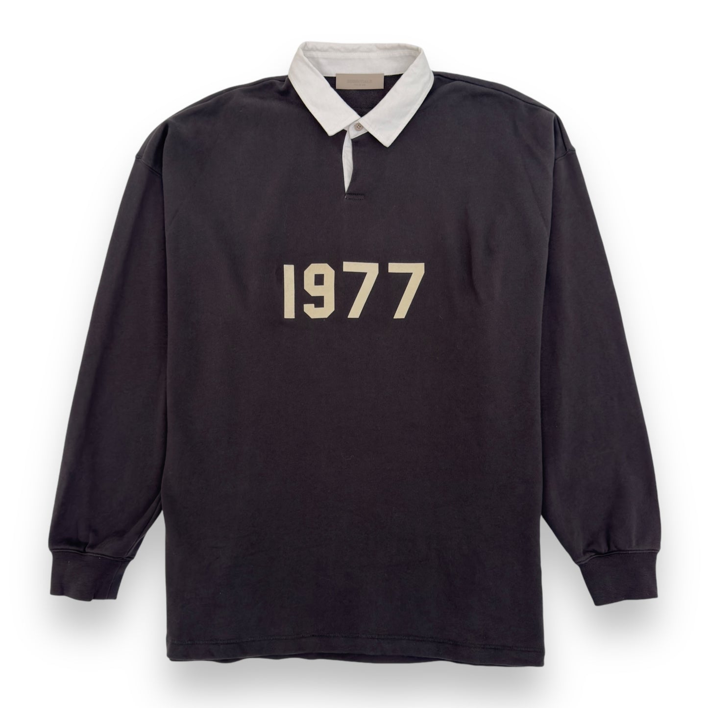 ESSENTIALS FOG 1977 LONG SLEEVE POLO TOP GREY XL