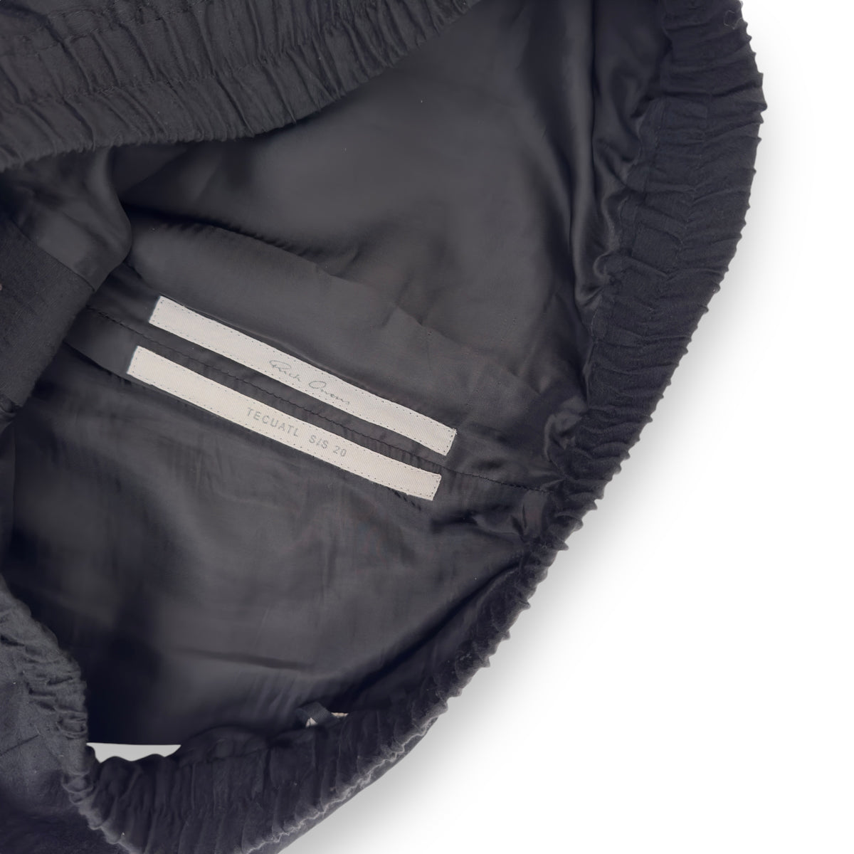 RICK OWENS TECUATL SS20 WOOL CROPPED TRACK PANTS BLACK M