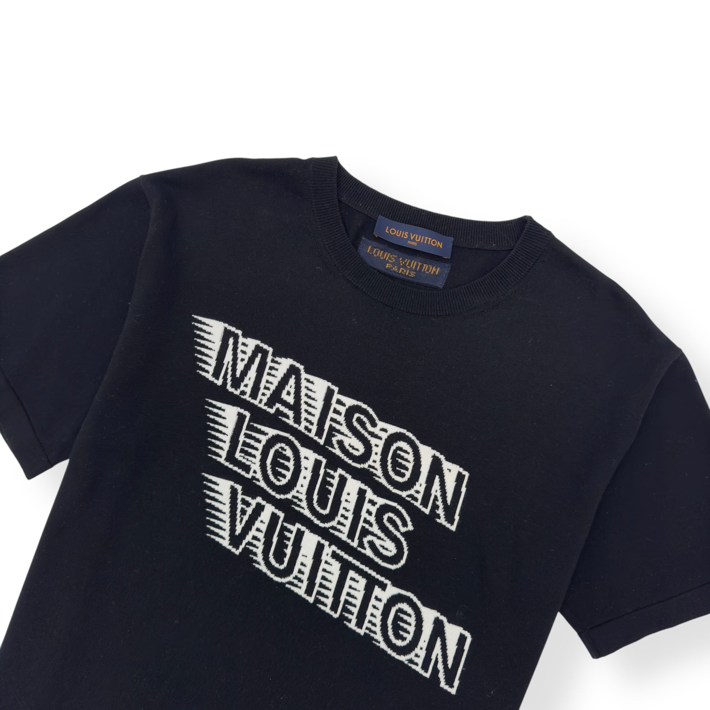 LOUIS VUITTON MAISON CREWNECK T-SHIRT BLACK / WHTE L