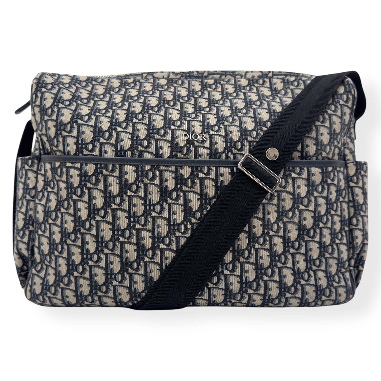 CHRISTIAN DIOR OBLIQUE JACQUARD CHANGING BAG BLACK / BEIGE L
