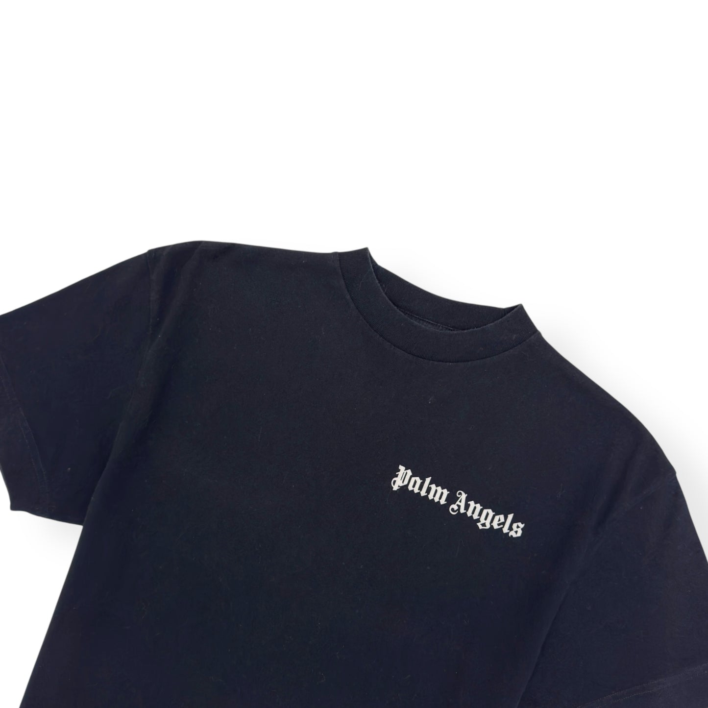 PALM ANGELS COTTON T-SHIRT BLACK / WHITE XS