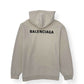 BALENCIAGA OVERSIZED LOGO EMBROIDERED HOODIE CREAM / BLACK M