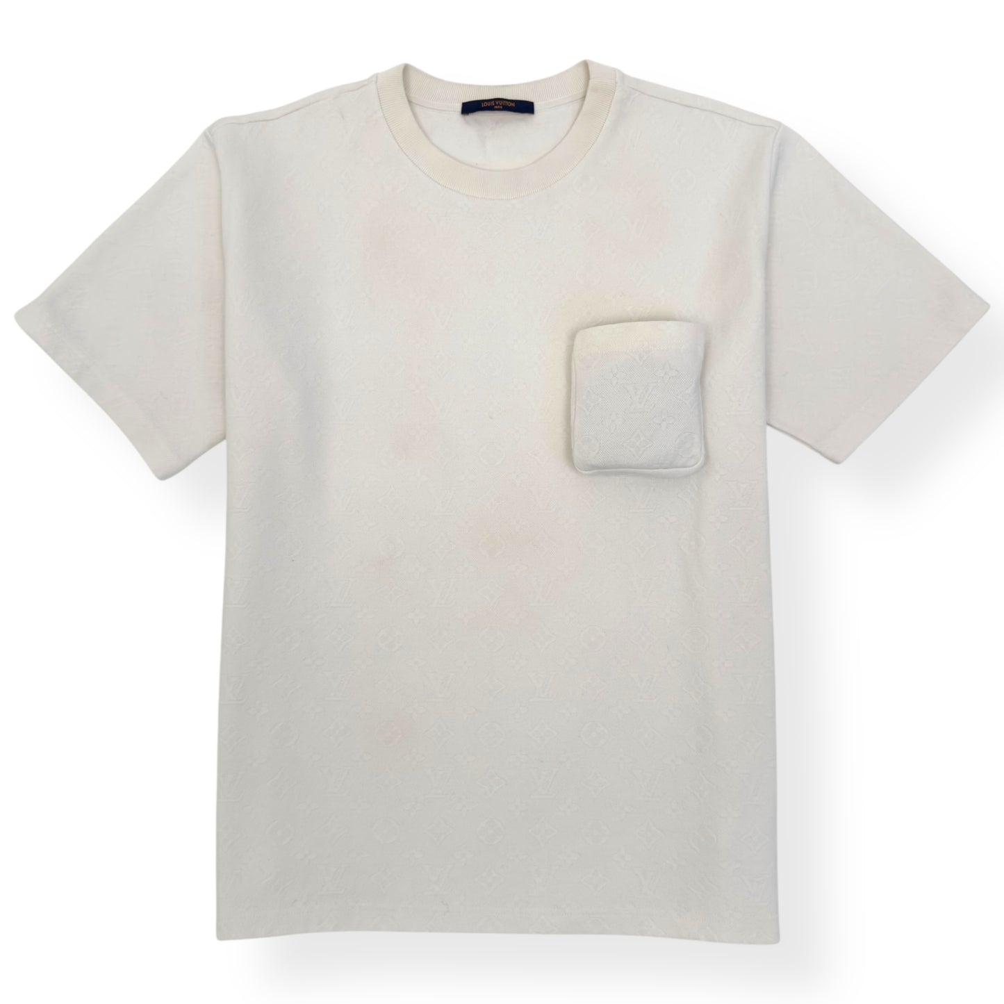 LOUIS VUITTON SIGNATURE 3D POCKET MONOGRAM T-SHIRT WHITE XXL