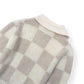 CASABLANCA CHECKED BOUCLÉ WOOL-BLEND ZIP UP JACKET CREAM M