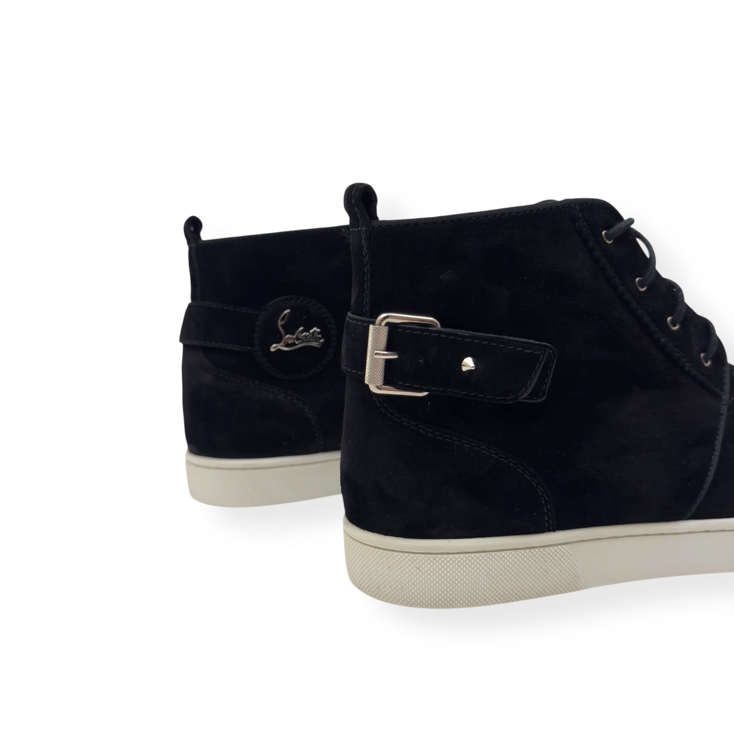 CHRISTIAN LOUBOUTIN NONO STRAP FLAT SUEDE SNEAKER BLACK 43 / UK9