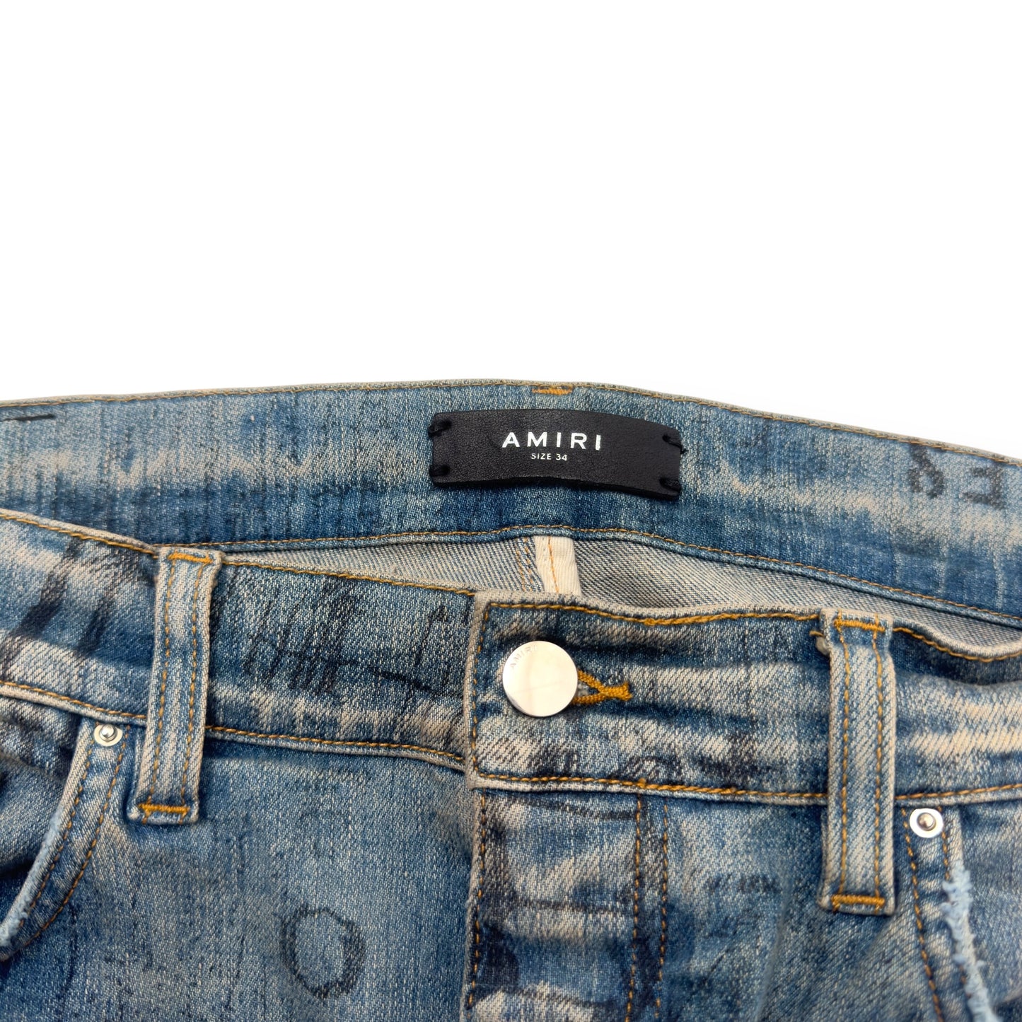 AMIRI MILITARY STENCIL LOGO SKINNY DENIM JEANS W34”