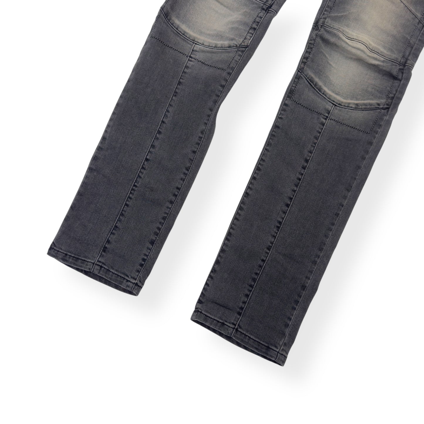 BALMAIN RIBBED DENIM JEANS GREY W30”