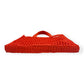PRADA TRIANGLE-LOGO CROCHET RAFFIA TOTE BAG ORANGE / BLACK