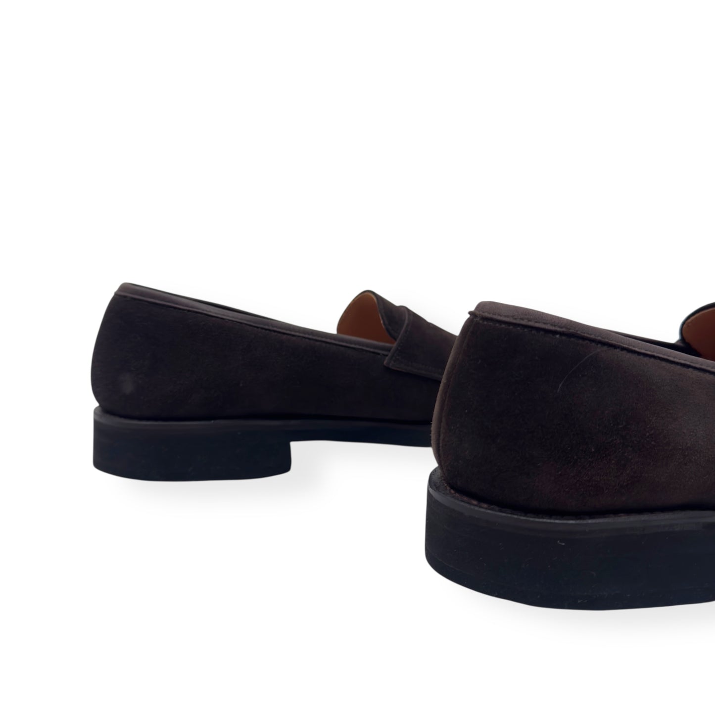 THOM SWEENEY CALF SUEDE PENNY LOAFER ESPRESSO BROWN UK9.5