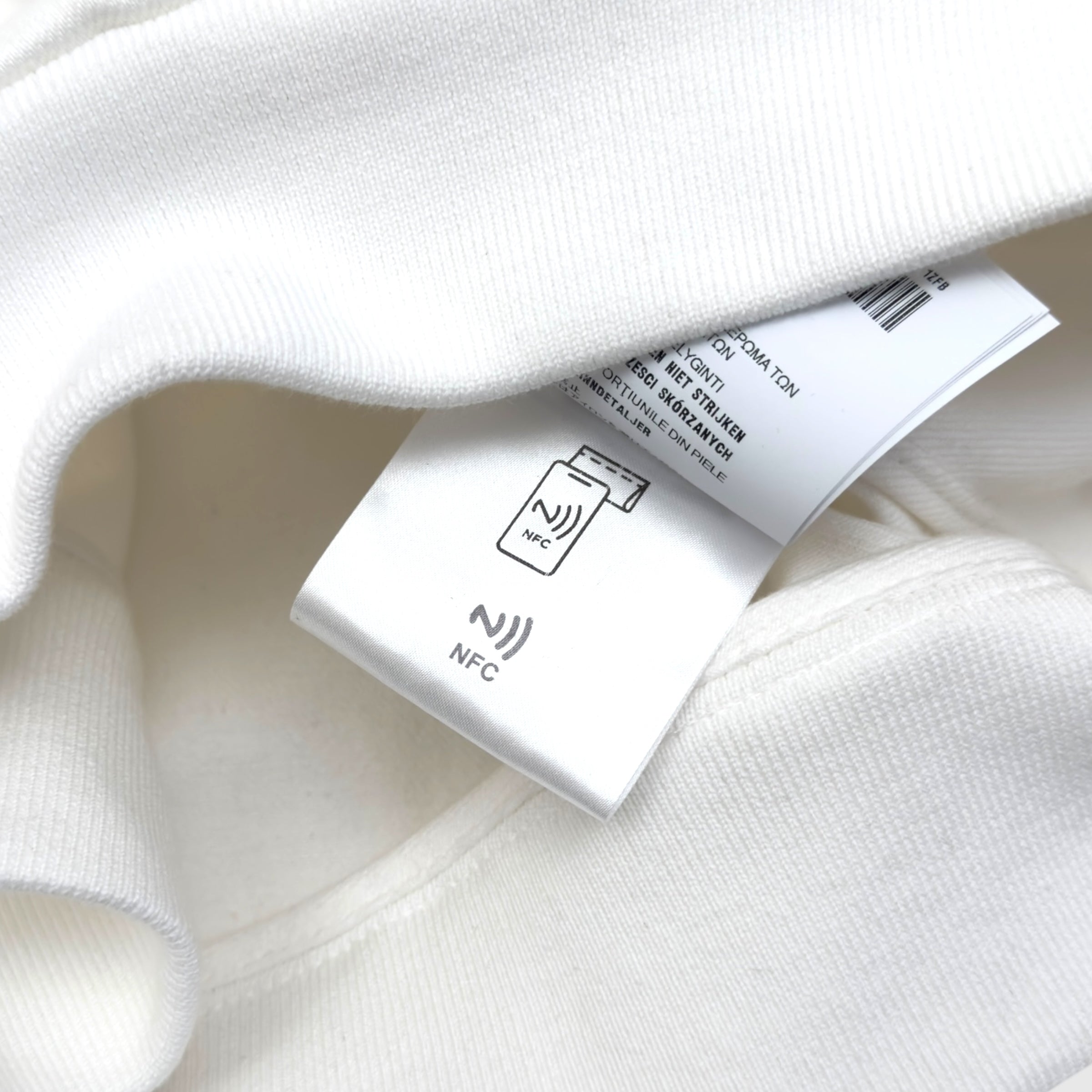 PRADA TRIANGLE LOGO ZIP-UP DENIM HOODIE WHITE M