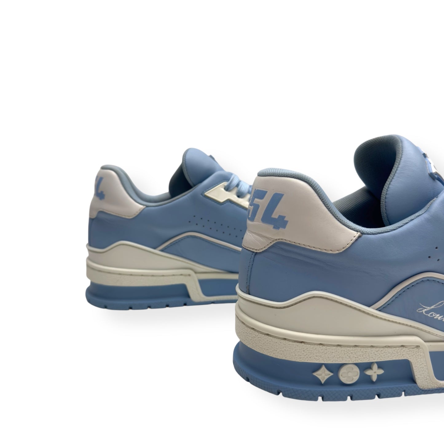 LOUIS VUITTON LV TRAINER BABY BLUE / WHITE UK7