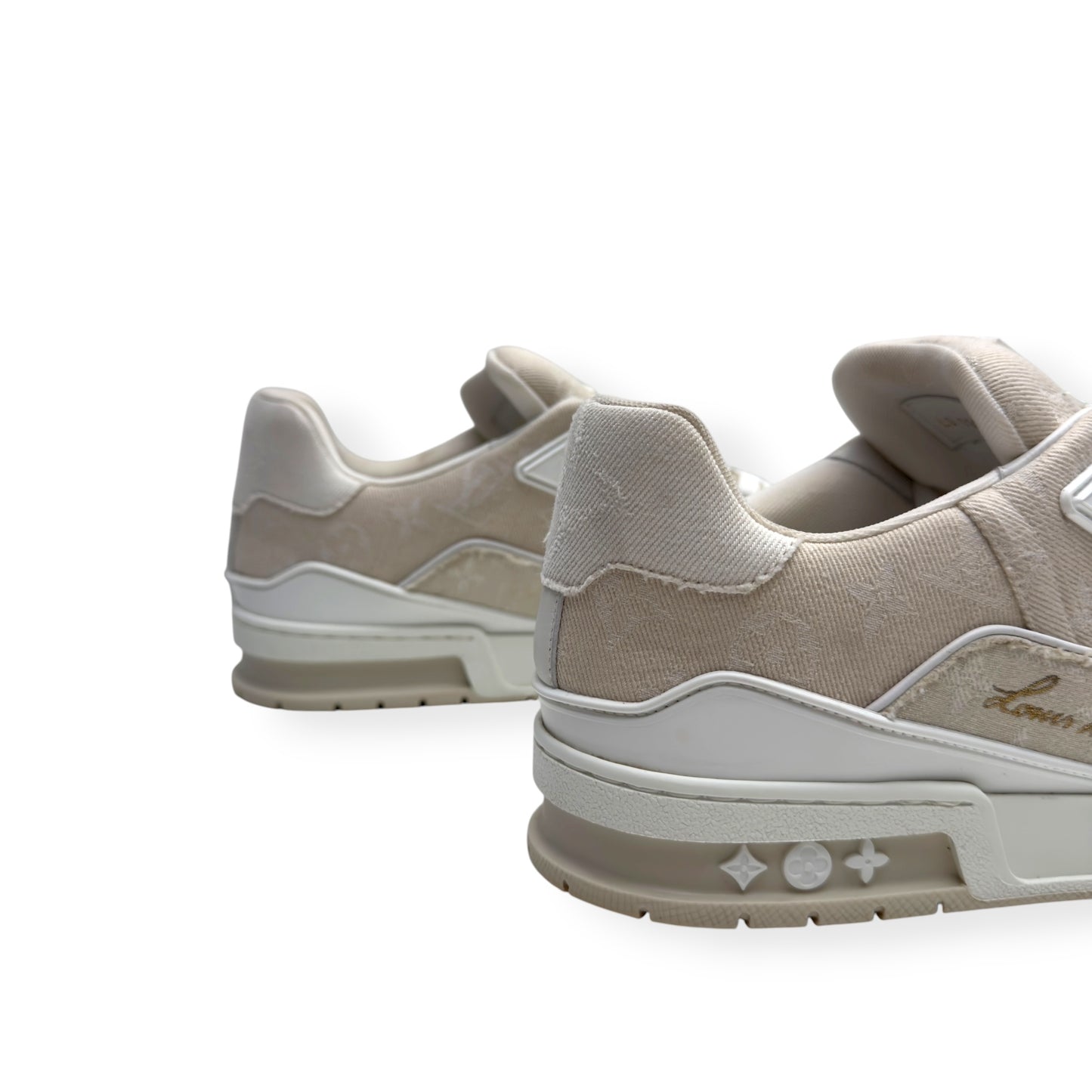 LOUIS VUITTON LV TRAINER BEIGE / WHITE UK10