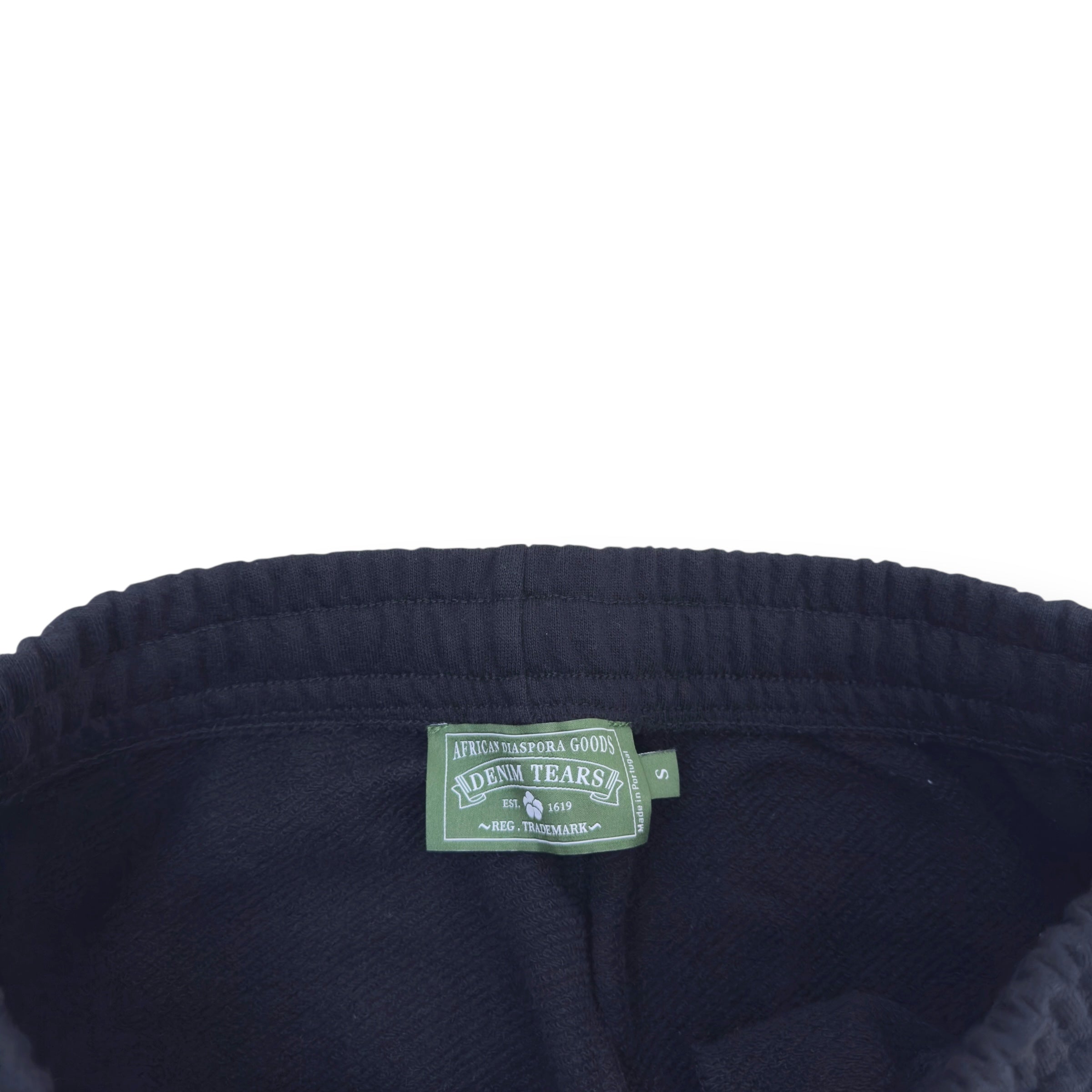 DENIM TEARS THE COTTON WREATH SWEATPANTS BLACK / WHITE S