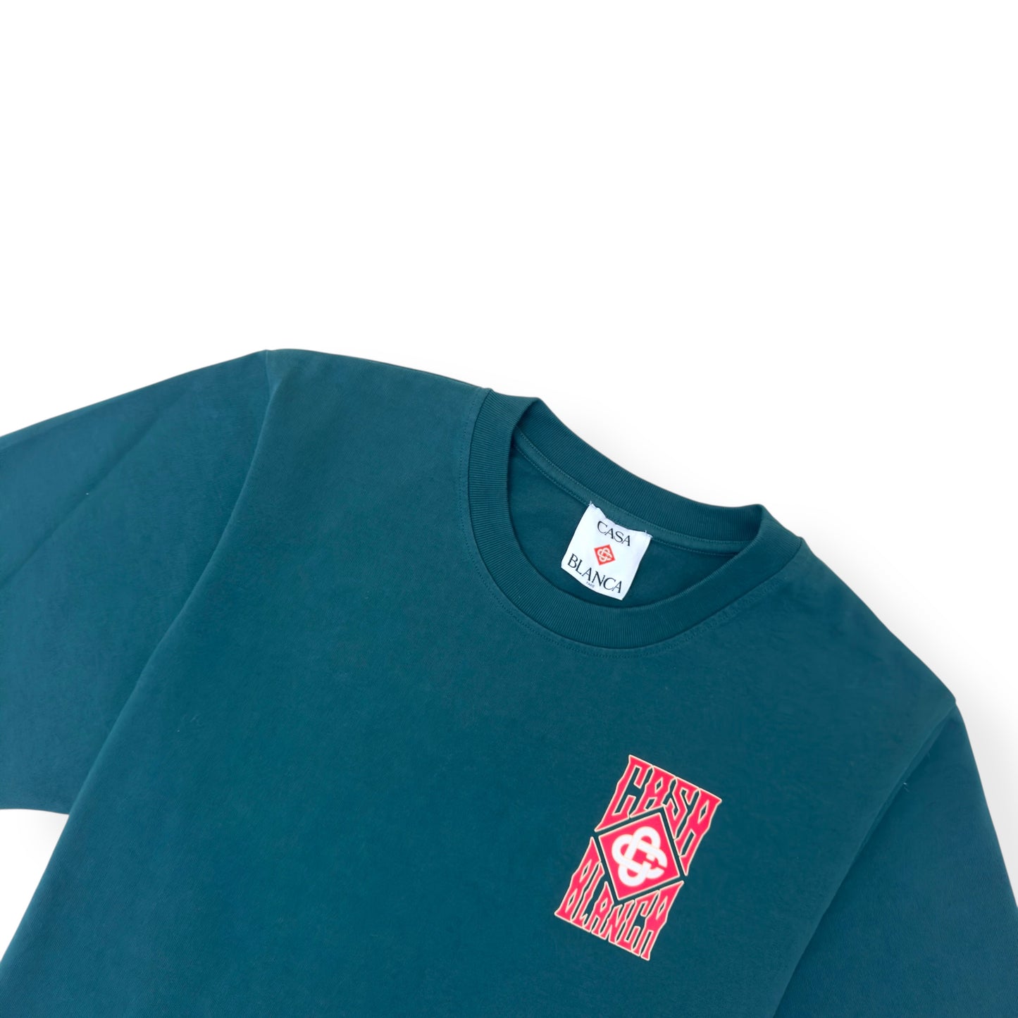 CASABLANCA GOTHIC STACKED LOGO T-SHIRT GREEN L