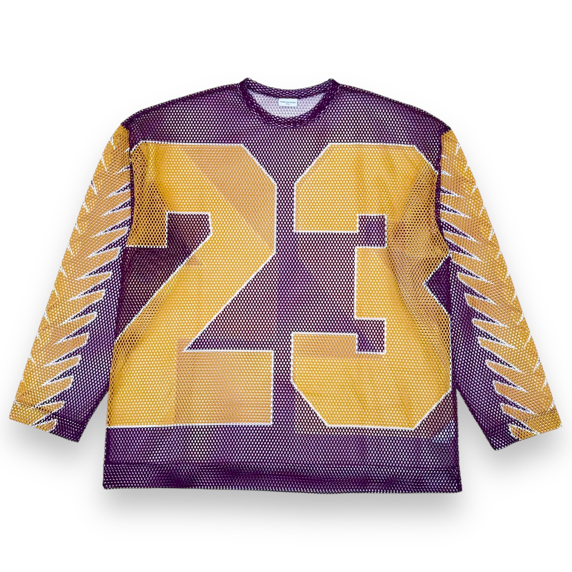 DRIES VAN NOTEN 23 OVERSIZED MESH SHIRT PURPLE L