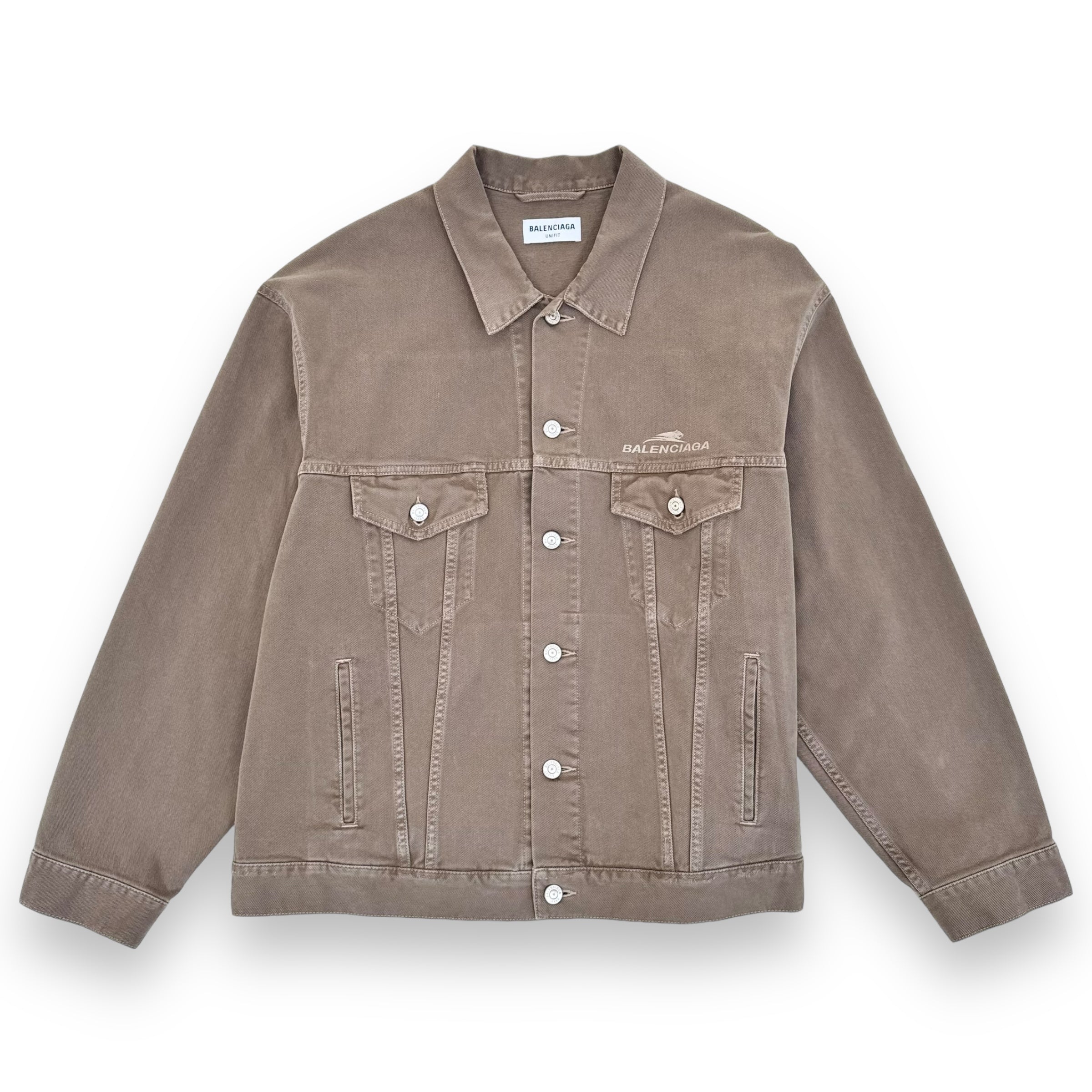 BALENCIAGA YEAR OF THE TIGER OVERSIZED DENIM JACKET OLIVE / KHAKI S