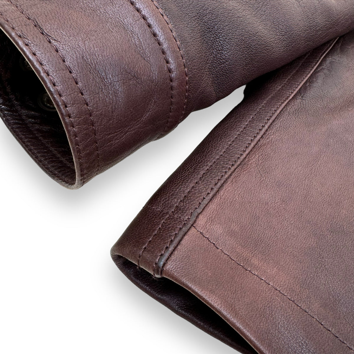 RICK OWENS FW23 BRAD LEATHER JACKET BROWN XXL