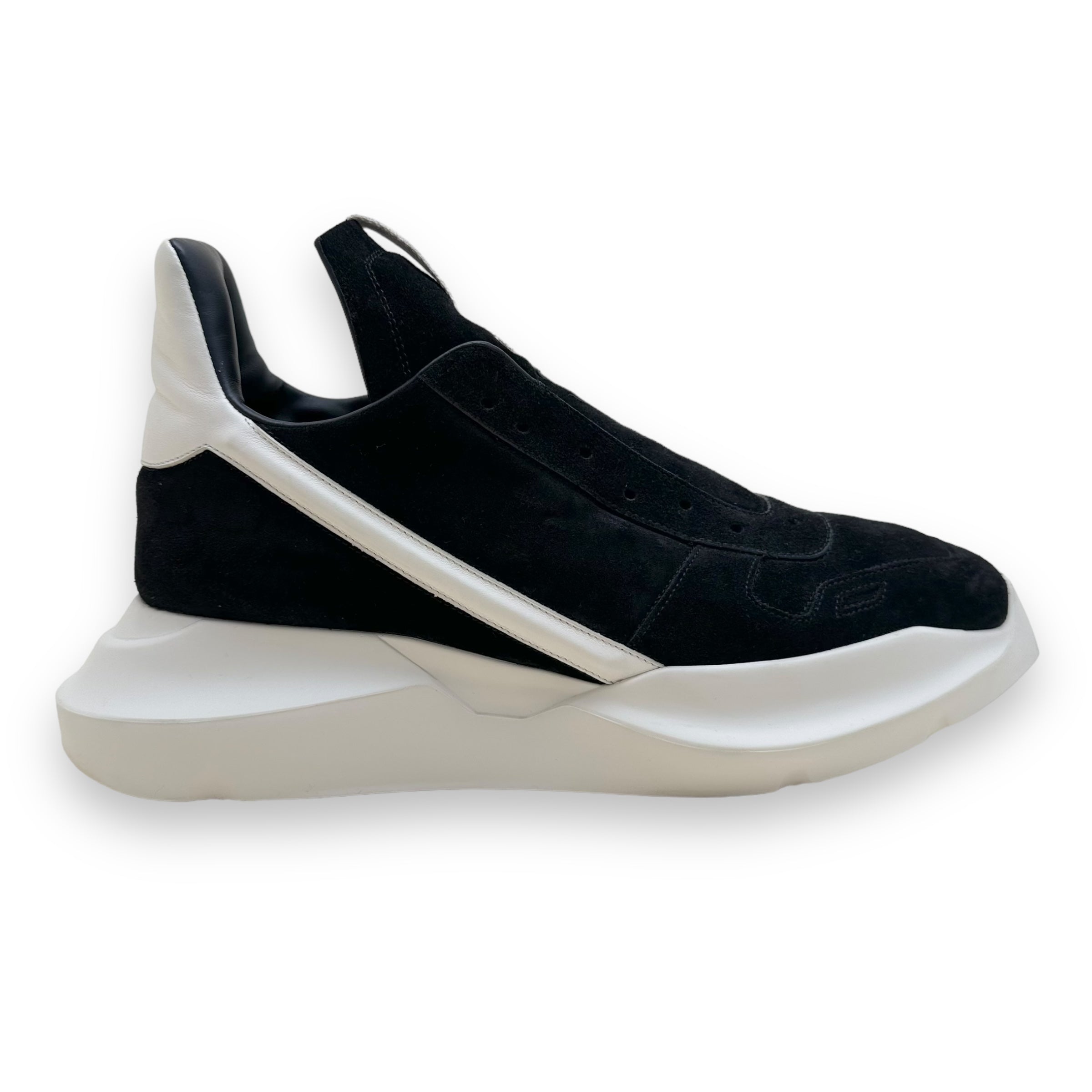 RICK OWENS GETH SUEDE RUNNER SNEAKER BLACK UK11