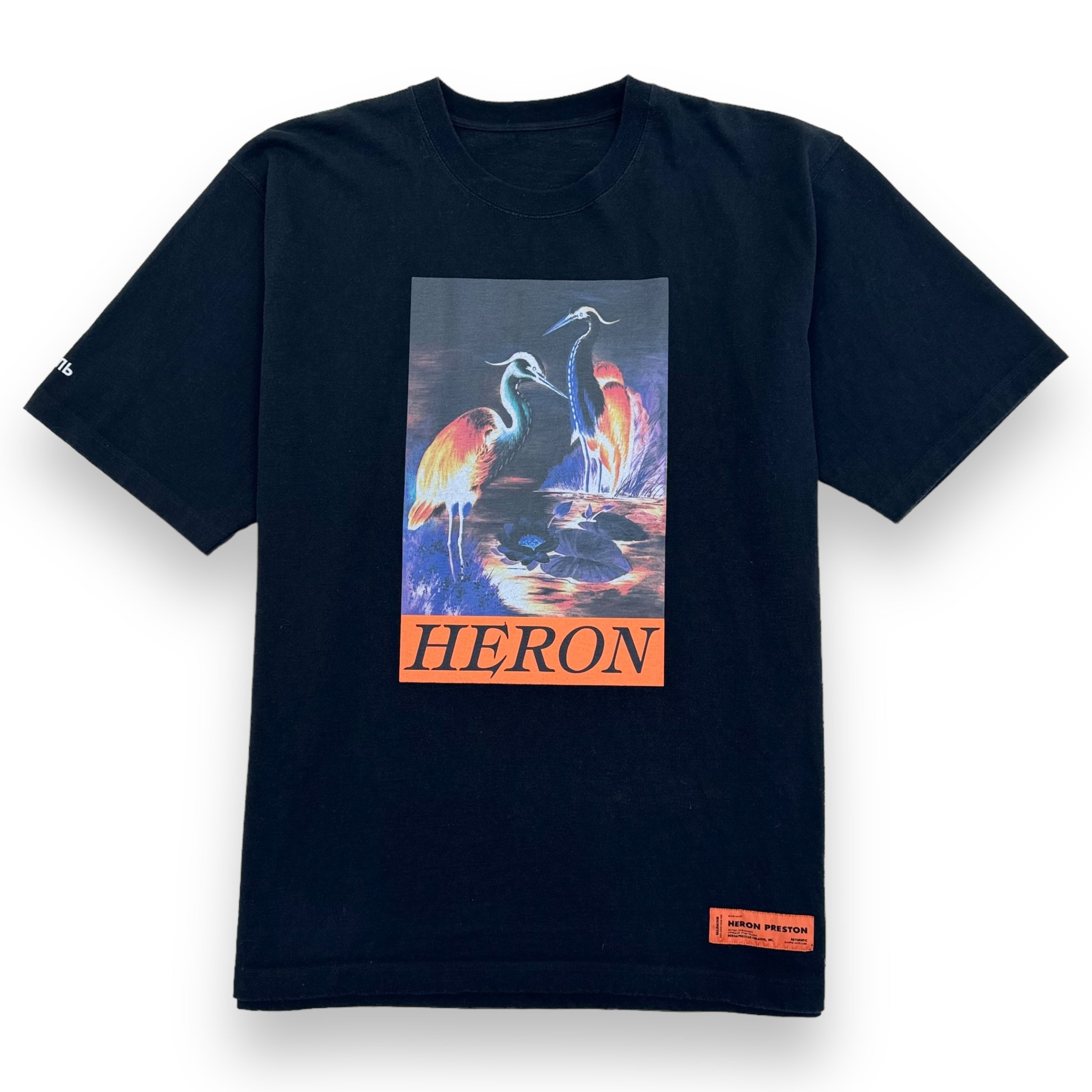 HERON PRESTON GRAPHIC PRINT T-SHIRT BLACK XXL