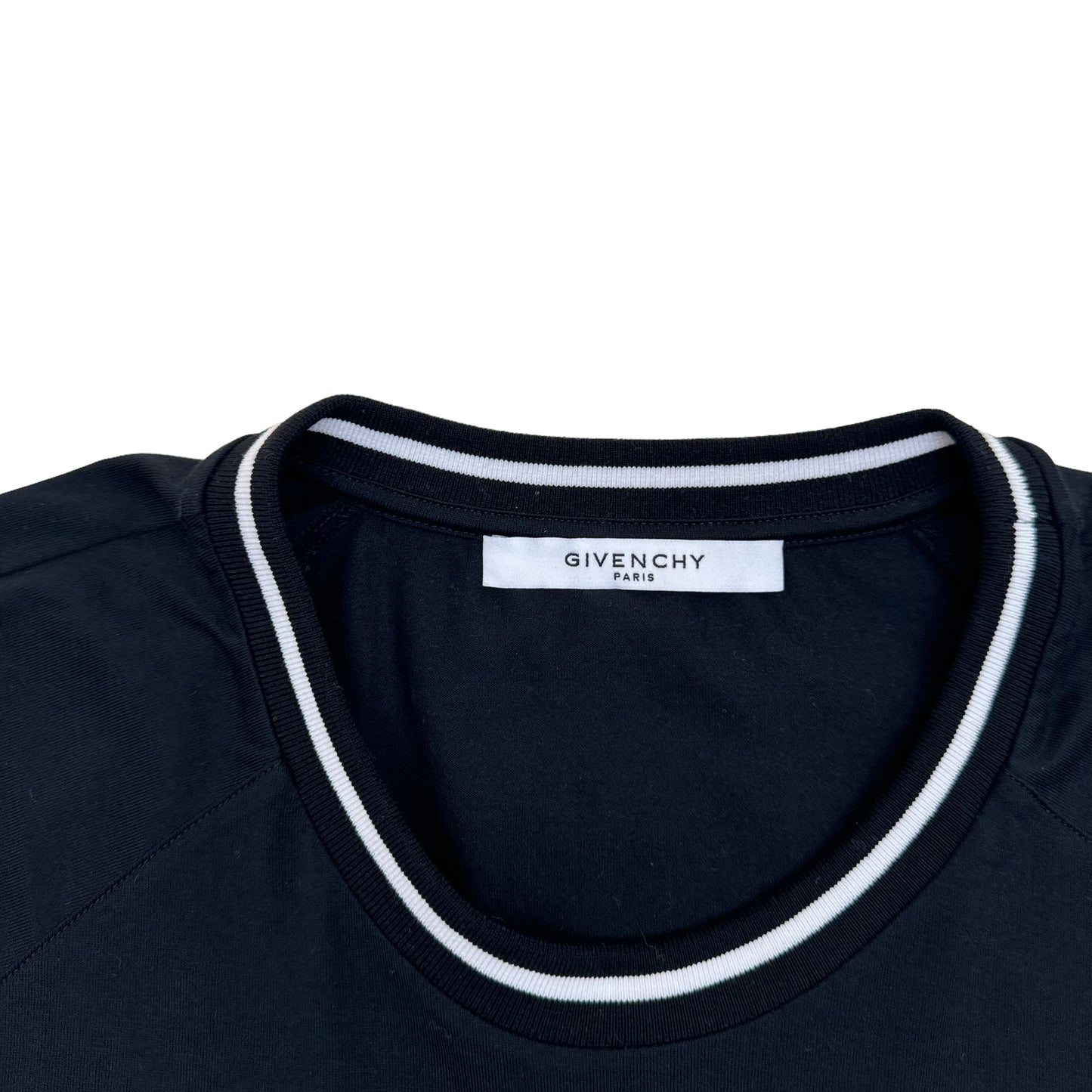 GIVENCHY EMBROIDERED LOGO T-SHIRT BLACK / WHITE L