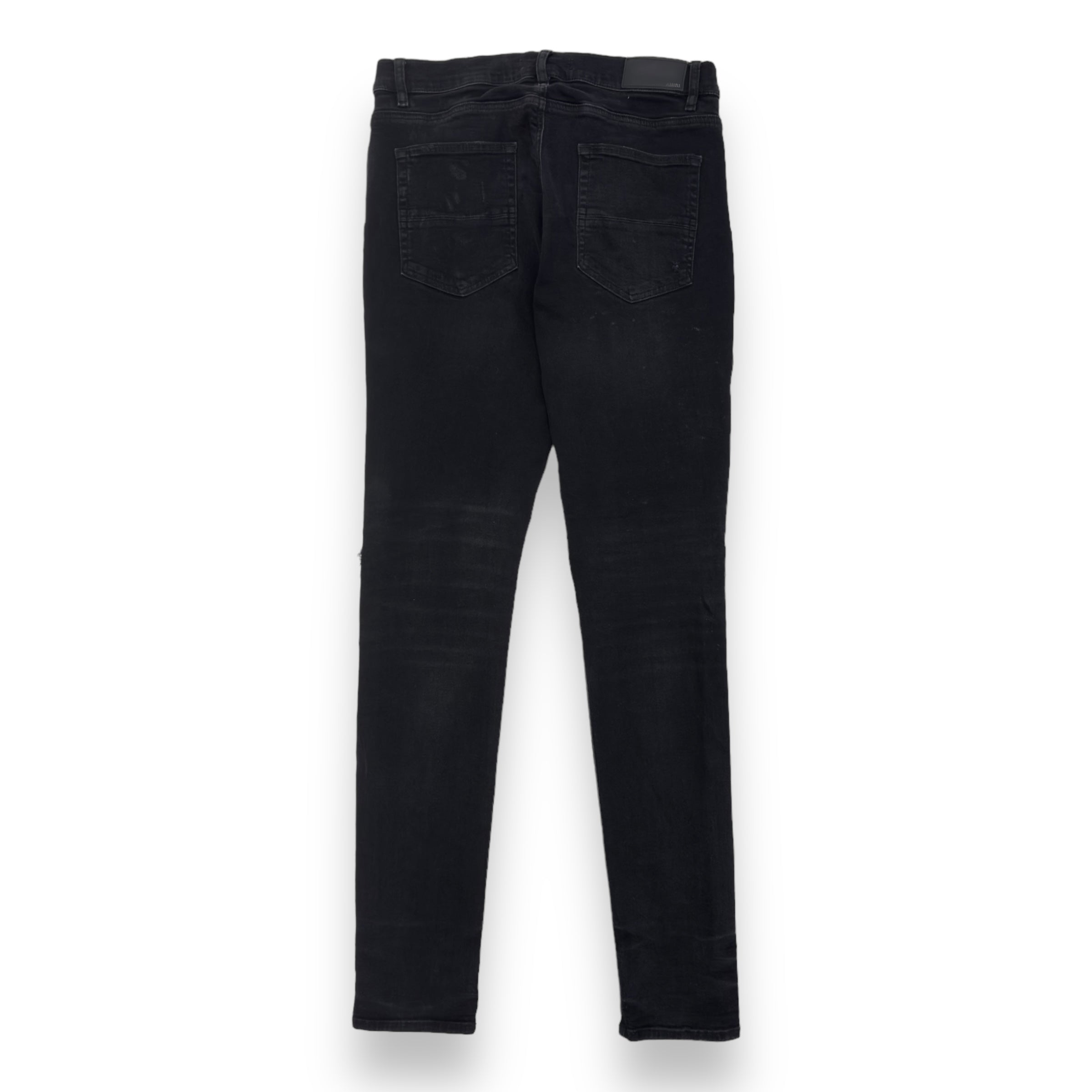 AMIRI MX1 DISTRESSED BANDANA PATCH DENIM JEANS BLACK 34W