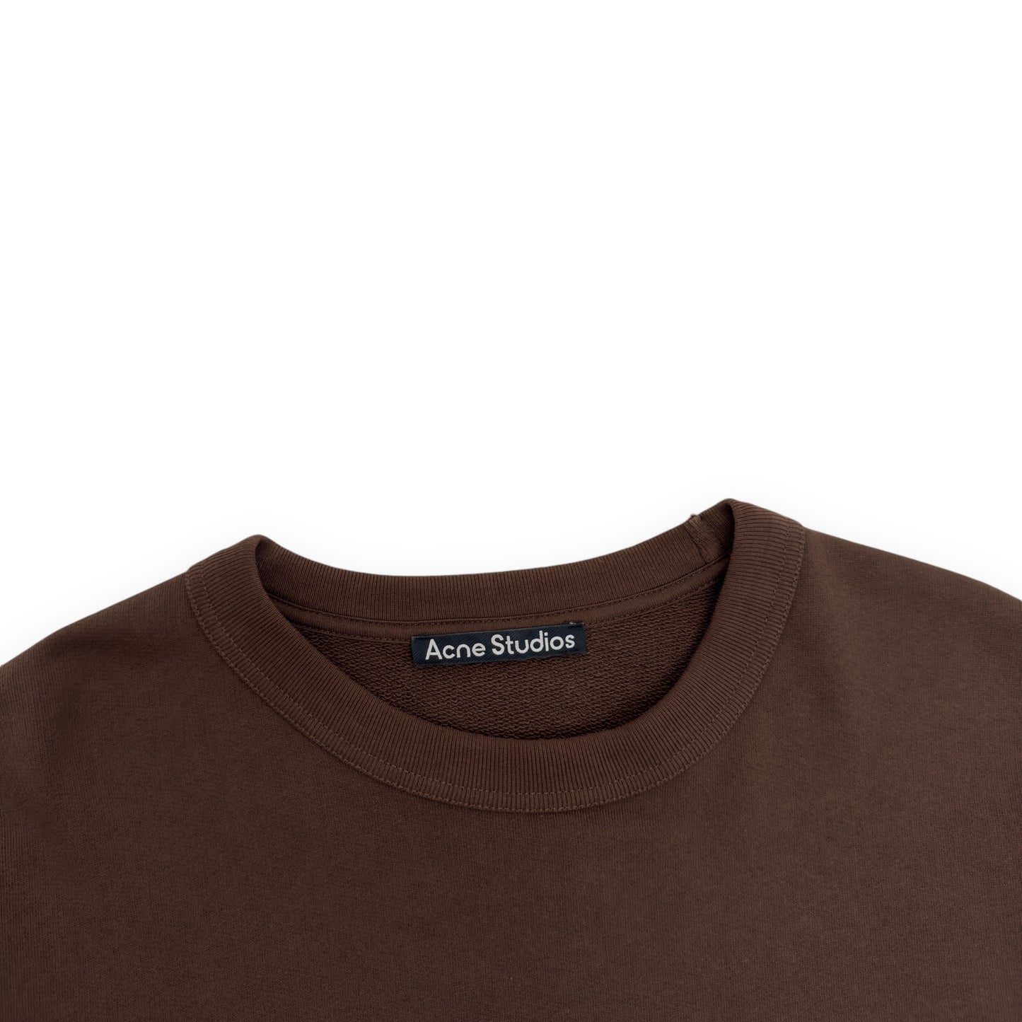 ACNE STUDIOS FACE LOGO CREWNECK SWEATSHIRT BROWN L