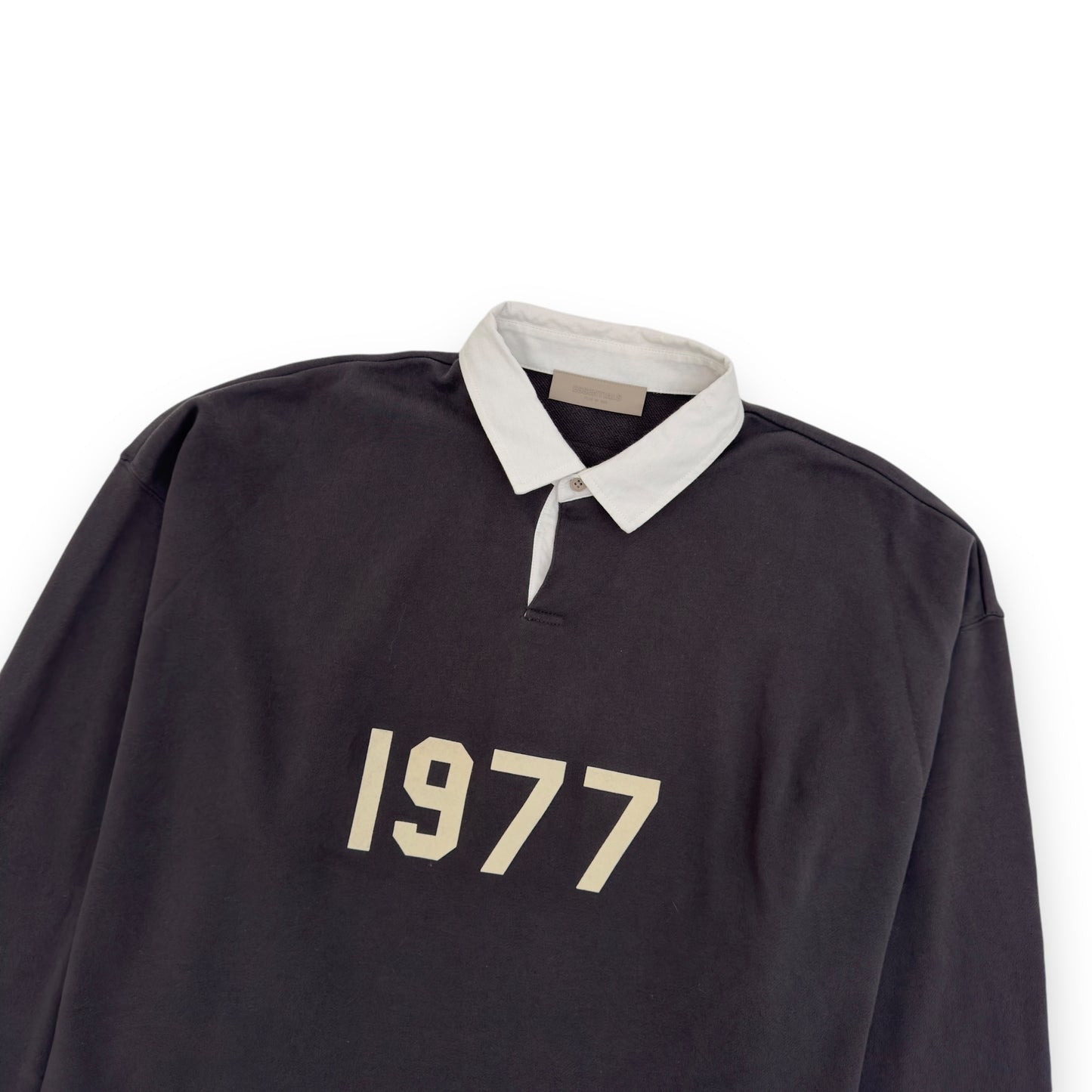 ESSENTIALS FOG 1977 LONG SLEEVE POLO TOP GREY XL