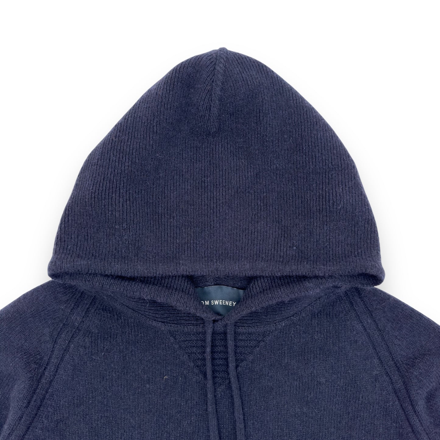 THOM SWEENEY CASHMERE PULLOVER HOODIE NAVY BLUE L