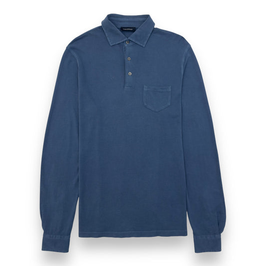 THOM SWEENEY LONG SLEEVE POLO SHIRT BLUE L