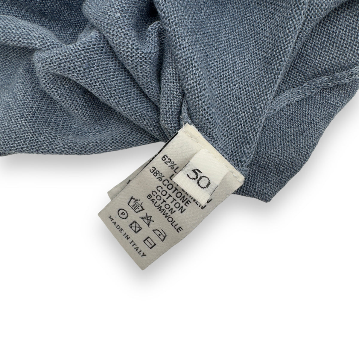 THOM SWEENEY LINEN / COTTON BLEND T-SHIRT BLUE M