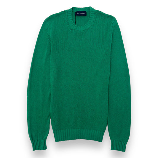 THOM SWEENEY SS24 WIDE GAUGE CREW NECK BOURETTE SILK SWEATER GREEN L