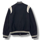 SAINT LAURENT TEDDY LEATHER-TRIMMED WOOL-BLEND BOMBER JACKET BLACK / WHITE 54 / XXL