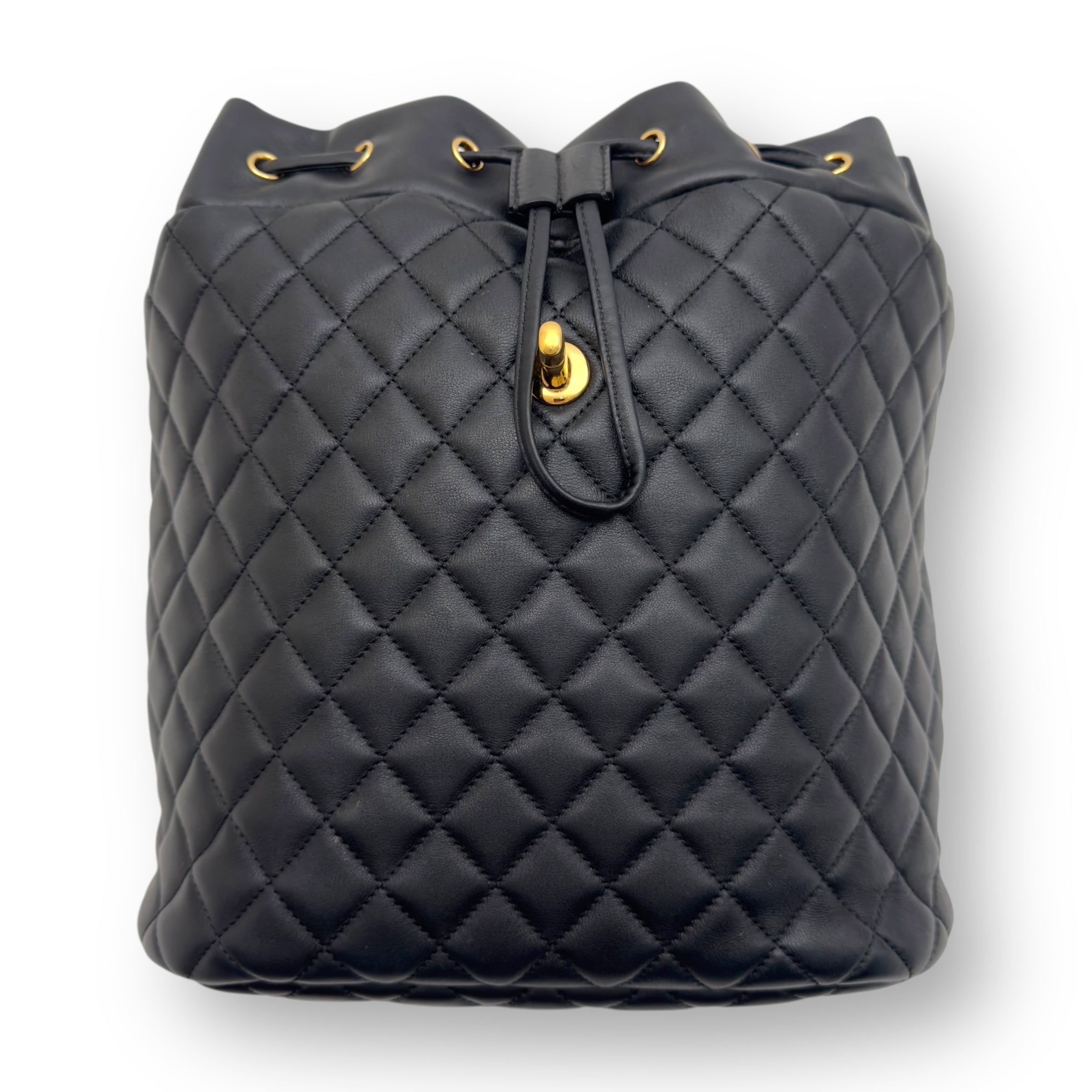 CHANEL URBAN SPIRT QUILTED CALFSKIN BACKPACK BLACK WITH GOLD HARDWARE M