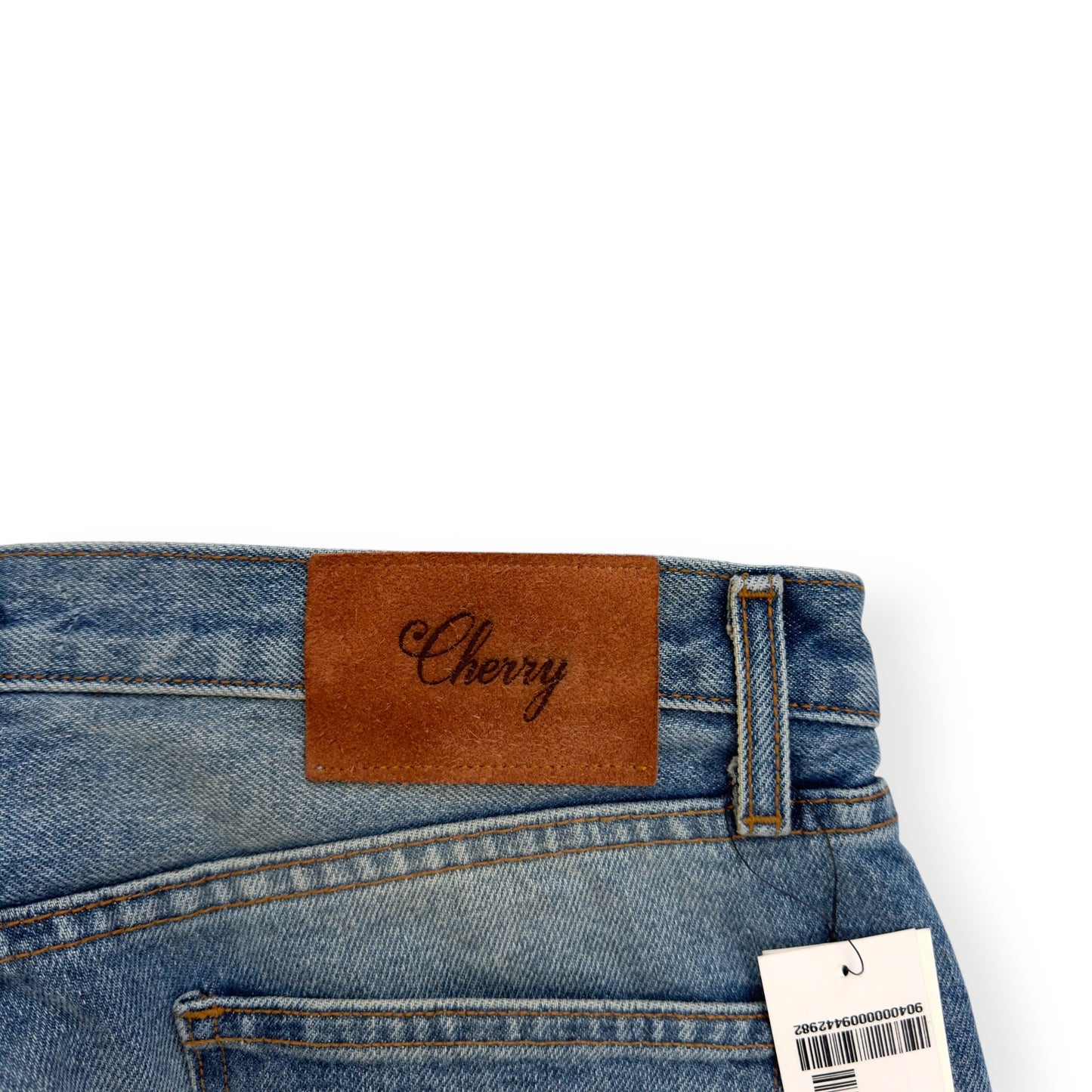 CHERRY LA BLOSSOM STRAIGHT-LEG EMBROIDERED JEANS BLUE W32”