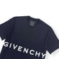 GIVENCHY LOGO EMBROIDERED T-SHIRT BLACK / WHITE L