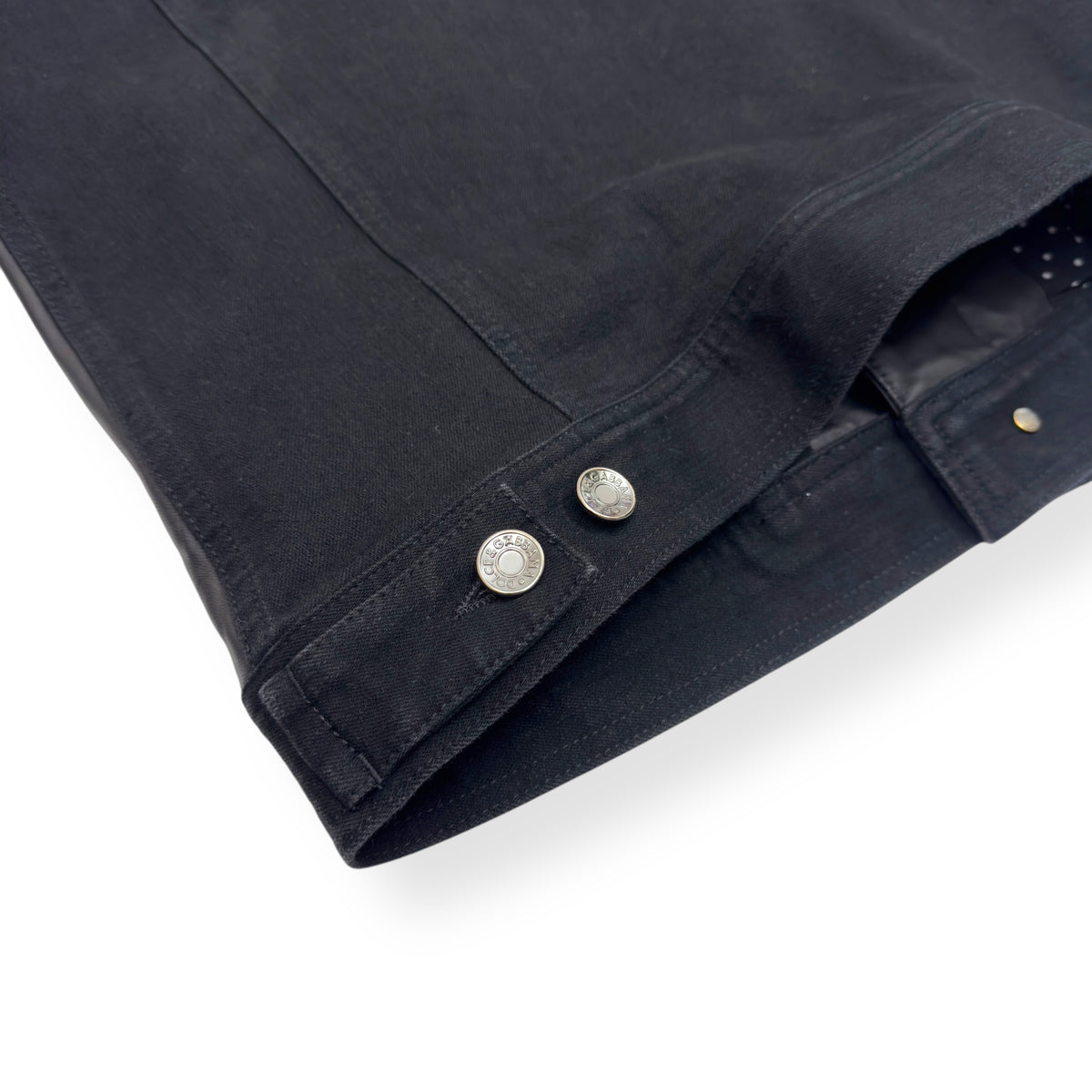 DOLCE & GABBANA LEATHER / DENIM SLIM FIT JACKET BLACK 46 / XS