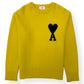 AMI PARIS CREWNECK SWEATER YELLOW / BLACK L