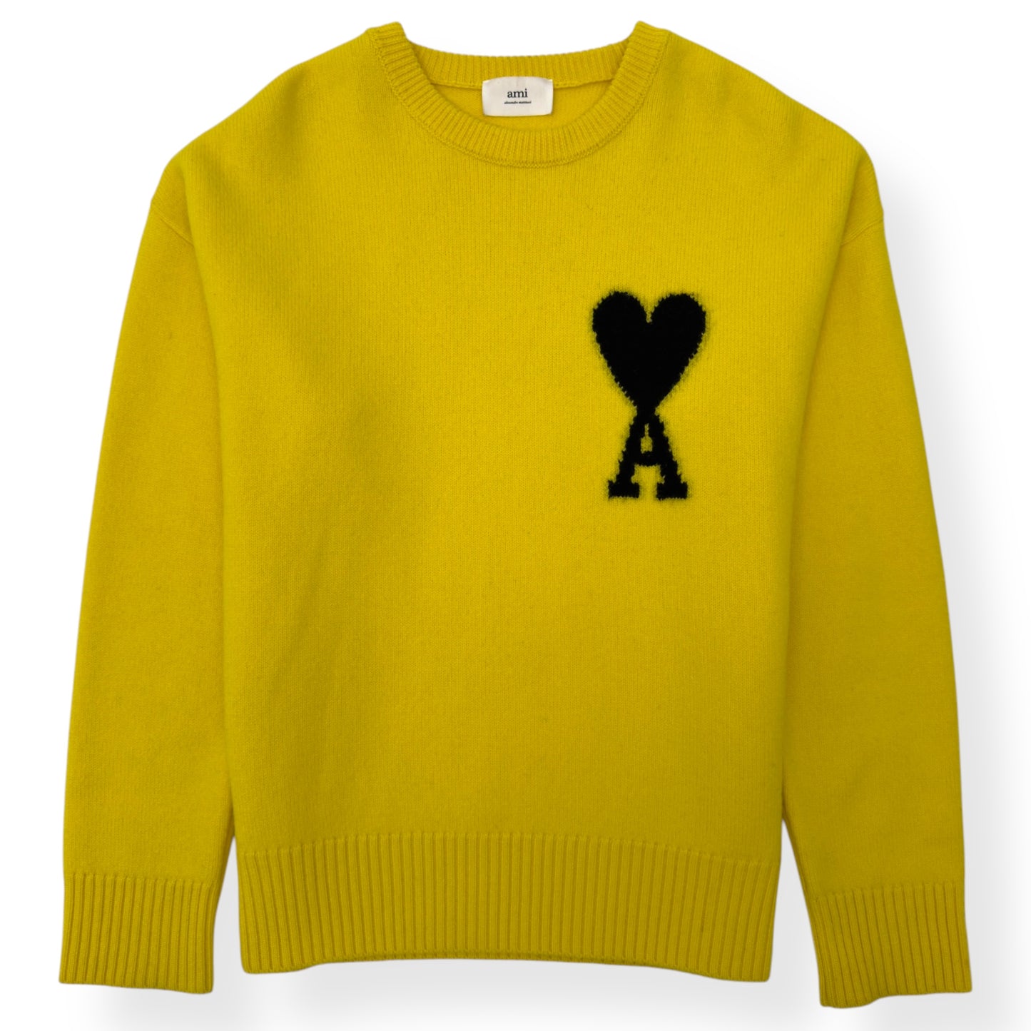 AMI PARIS CREWNECK SWEATER YELLOW / BLACK L