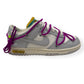 NIKE X OFF-WHITE WOMENS DUNK LOW SNEAKER LOT 45 / 50 GREY / PURPLE UK5