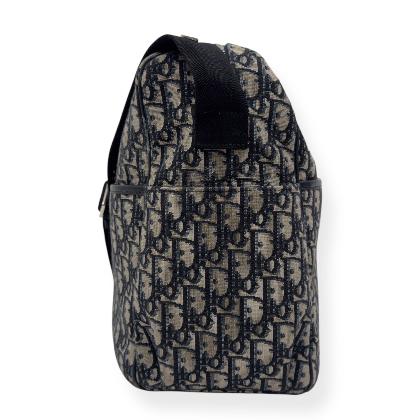 CHRISTIAN DIOR OBLIQUE JACQUARD CHANGING BAG BLACK / BEIGE L
