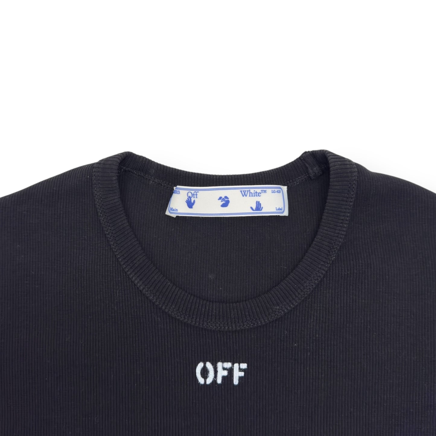 OFF-WHITE LOGO PRINT STRETCH-COTTON T-SHIRT BLACK XS