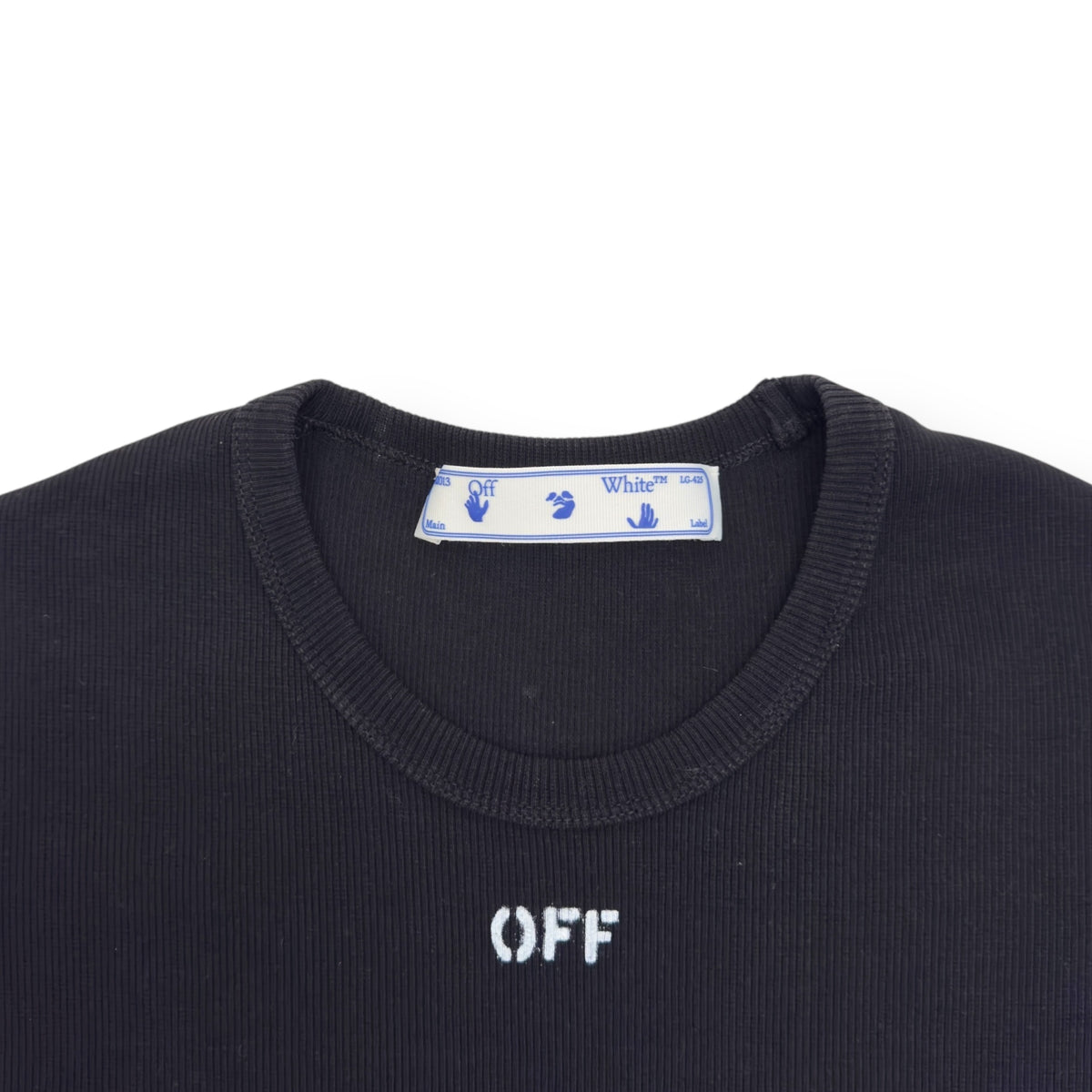 OFF-WHITE LOGO PRINT STRETCH-COTTON T-SHIRT BLACK XS