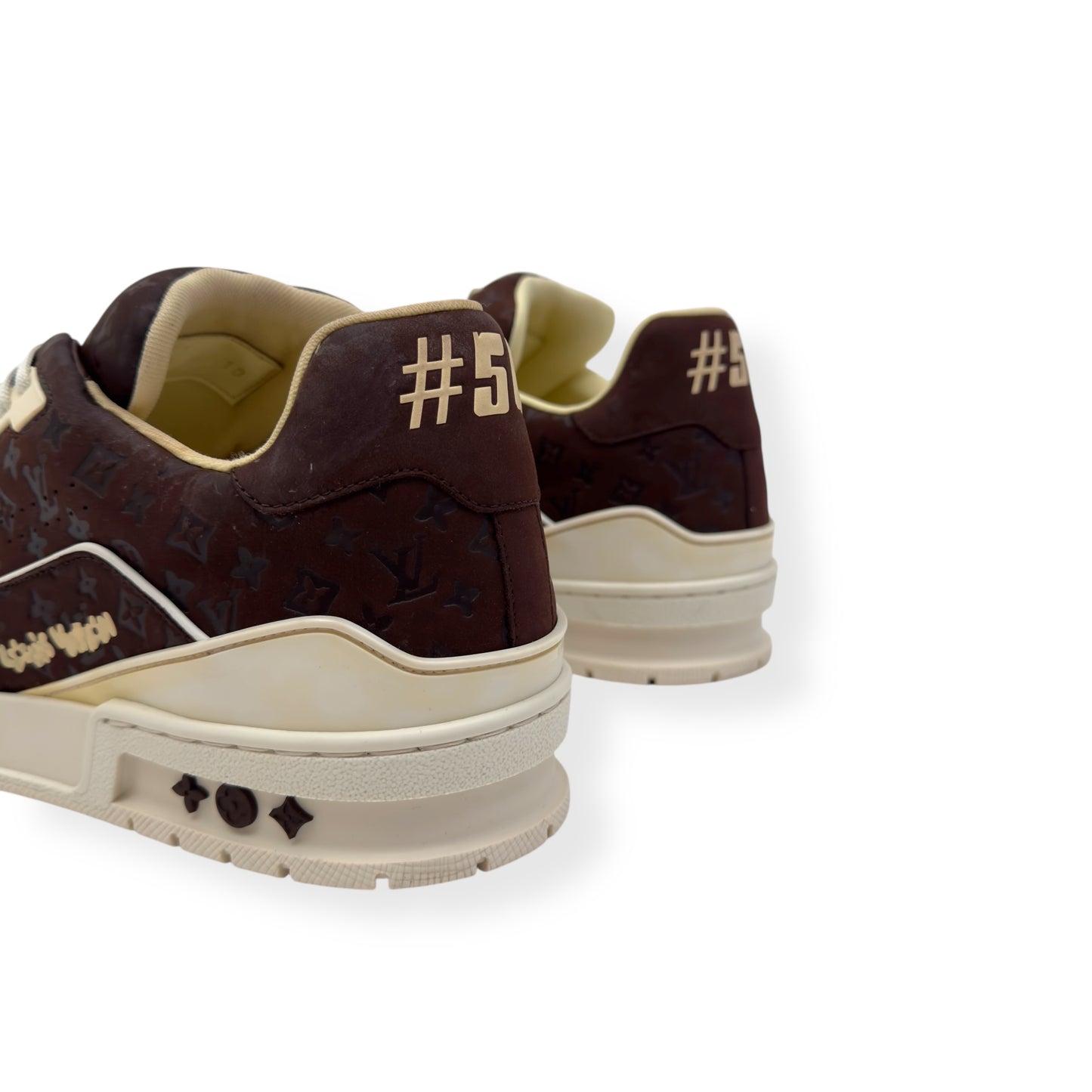 LOUIS VUITTON X TYLER THE CREATOR LV TRAINER MOCHA BROWN / BEIGE UK10