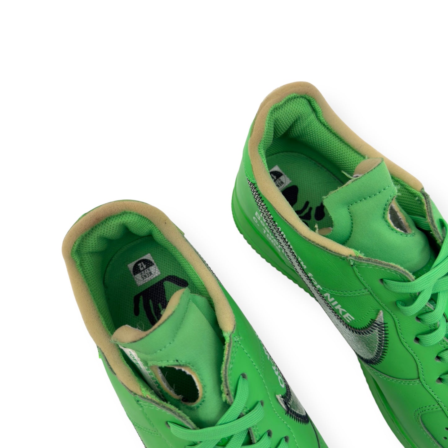 NIKE AIRFORCE 1 X OFF-WHITE LOW TOP SNEAKER BROOKLYN GREEN UK11