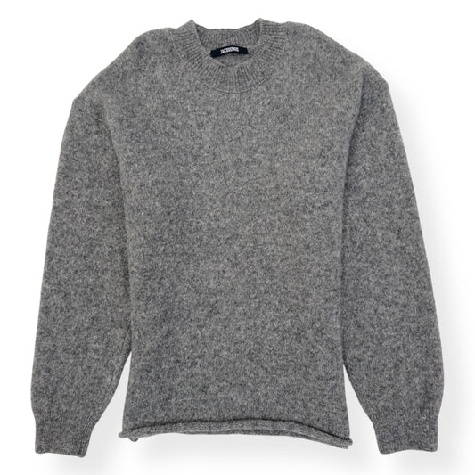 JACQUEMUS LE PULL WOOL-BLEND SWEATER GREY / WHITE L
