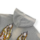 WHO DECIDES WAR FLAMES GLASS HOODIE VINTAGE GREY / ORANGE L