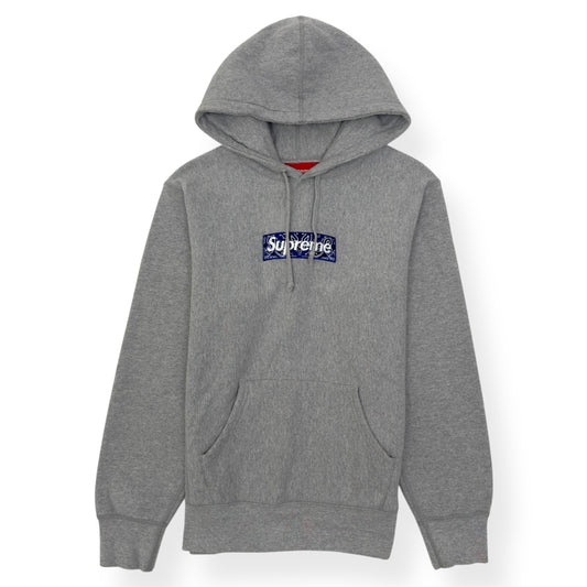SUPREME BANDANA BOX LOGO HOODIE GREY / BLUE S